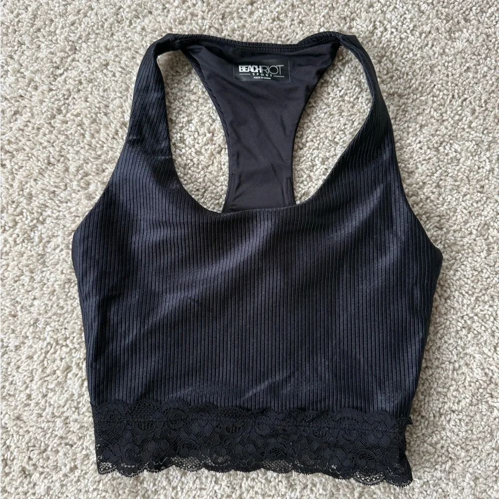 Beach Riot lease trim mini ribbed crop bra XS - Picture 4 of 4